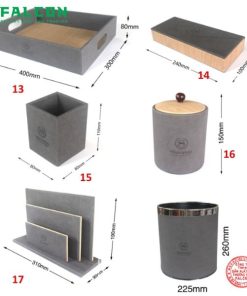 Thùng rác băng da, khay đựng bằng da cao cấp