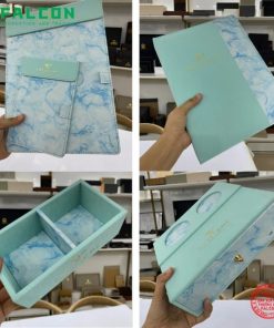 khay hộp đựng đồ bằng da màu xanh chất lượng cao