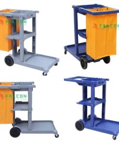 Xe đẩy dọn đẹp vệ sinh chuyên dụng cho nhà hàng, khách sạn