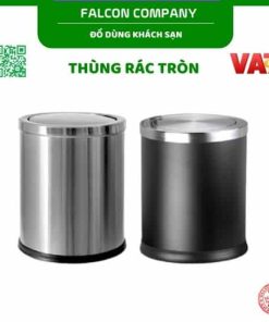 Thùng rác trong inox nắp bập trong phòng khách sạn