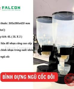 Thông tin của bình đựng ngũ cốc đôi 6L được cung cáp tại Falcon