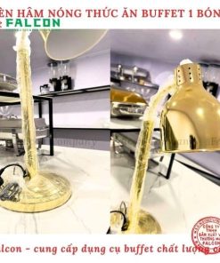 Thiết kế của dèn hâm thức ăn mạ vàng 1 bóng cao cấp