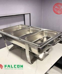 Nồi hâm thức ăn buffet 3 ngăn hình chữ nhật