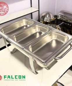 Nồi hâm thức ăn buffet 3 ngăn chuyên dùng cho tiệc - buffet - nhà hàng - khách sạn