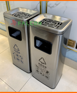 Thiết kế của thùng rác gạt tàn đôi phủ nano 60 Lít do Falcon cung cấp