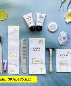 Bộ lúa mạch đóng túi giấy đá in ấn logo thương hiệu khách sạn