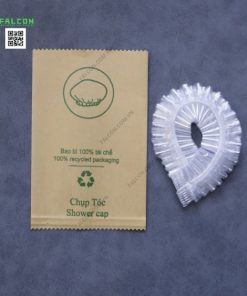 Mũ tắm trùm dầu đóng túi kraft nâu chuyên dùng cho nhà nghỉ, khách sạn