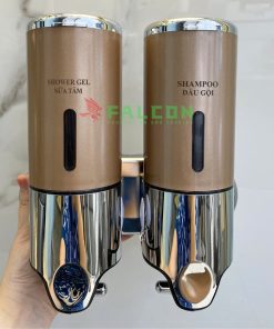 Bình đựng gắn tường đôi có cần gạt tiện lợi - được in sẵn tên song ngữ