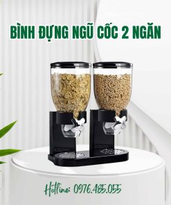 Bình đựng ngũ cốc 2 ngăn cao cấp, bình đựng ngũ cốc cho nhà hàng, khách sạn