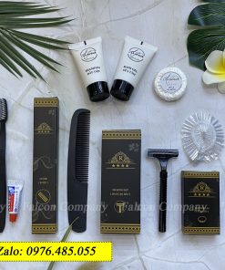 Amenities khách sạn bộ đen đóng hộp giấy có sẵn dùng 1 lần