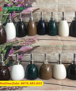 Bình gốm sứ đựng dung dịch cho khách sạn đa dạng màu sắc tuỳ chọn
