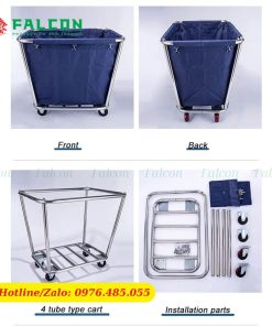 Cấu tạo của xe dọn chăn ga 1 túi cho khách sạn