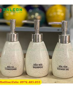 Lọ đựng dầu gội sữa tắm dầu xả nước rửa tay gốm sứ cho khách sạn