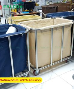 Xe dọn đồ dơ, xe dọn buồng phòng 1 túi hình chữ nhật cho khách sạn