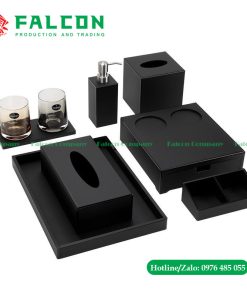 Bộ Acrylic đen mờ đựng đồ cho khách sạn cao cấp