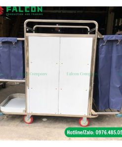 xe dọn đồ buồng phòng khách sạn khung inox 201 chắc chắn