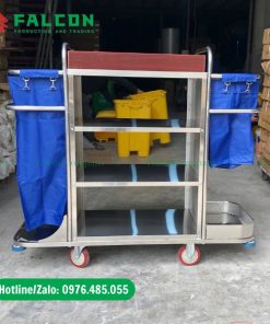 Xe dọn phòng khách sạn hàng nhập khẩu chất liệu inox bền bỉ