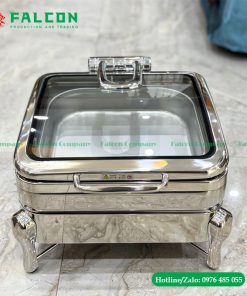 Nồi hâm buffet hình vuông cho nhà hàng, khách sạn inox 304 cao cấp