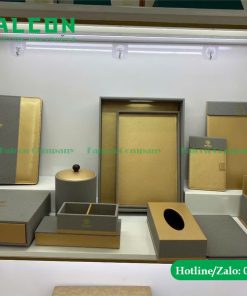 Bộ đồ da cho khách sạn cao cấp, nhận in ấn logo theo yêu cầu