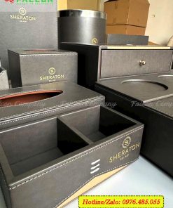 Bộ đồ da khách sạn in logo theo yêu cầu