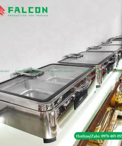 Bếp hâm thức ăn buffet 2 ngăn có tích hợp sẵn bảng điện