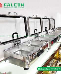 Nồi hâm buffet 2 ngăn tích hợp bảng điện nắp thuỷ lực không gây tiếng ồn