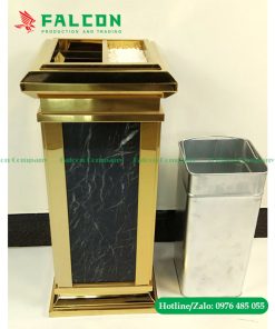 Thùng rác đá hoa cương cao cấp khách sạn có khay gạt tàn