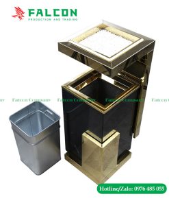 Thùng rác đá hoa cương mạ vàng cao cấp cho khách sạn