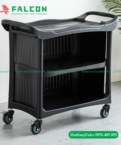 Xe đẩy đa năng 3 tầng khung nhựa, xe đẩy phục vụ nhà hàng
