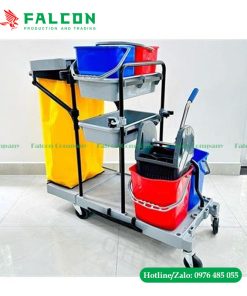 Xe dọn dẹp vệ sinh đa năng cao cấp, xe dọn dẹp khách sạn tiện lợi