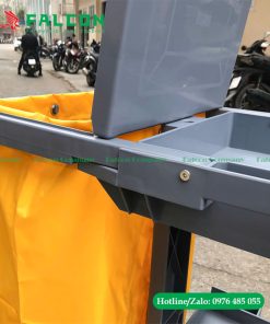 Xe dọn vệ sinh chữ L cho khách sạn có nắp