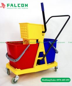 Cung cấp xe vắt móp đôi 60L khung inox tiện lợi